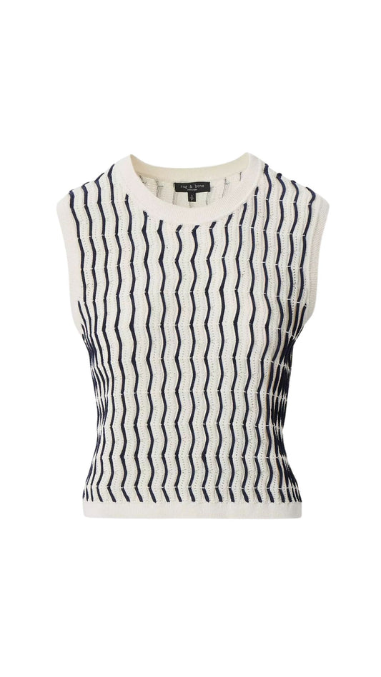 Leslie Stripe Vest-Sweaters-Uniquities