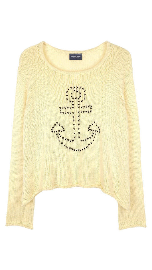 Stitched Anchor Crew-Sweaters-Uniquities