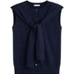 Button Front Vest With Tie-Sweaters-Uniquities