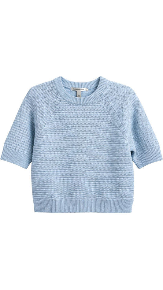 Texture Stitch Short Sleeve Raglan Crew-Sweaters-Uniquities