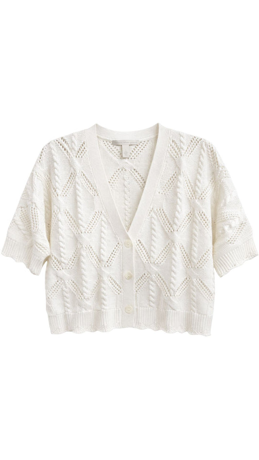 Short Sleeve Dolman Stitchery Cardigan-Sweaters-Uniquities