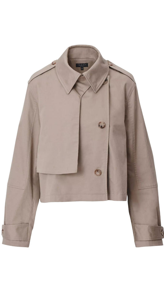 Jamie Cropped Trench-Jackets-Uniquities