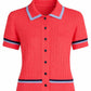Amy Tipped Polo Cardigan-Tops/Blouses-Uniquities