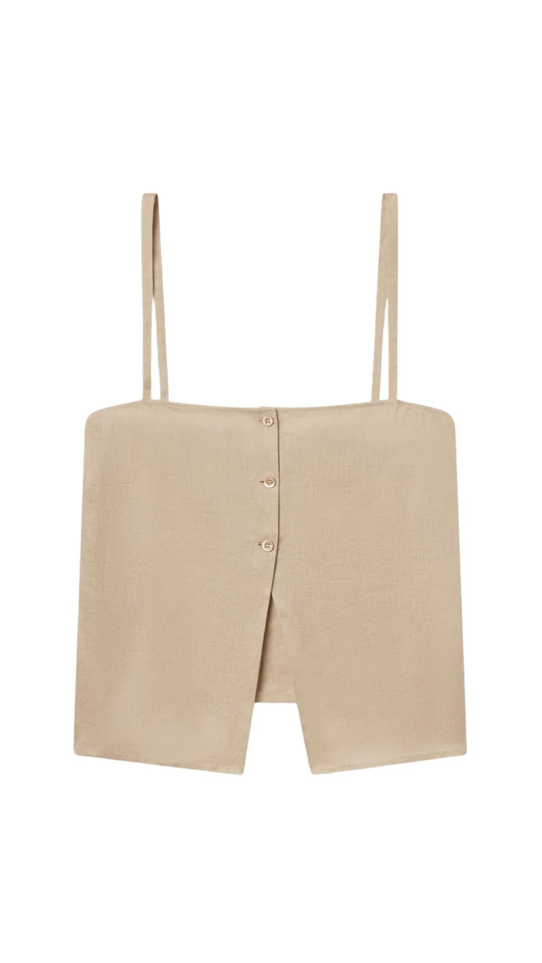 Linen Button Cami-Tops/Blouses-Uniquities