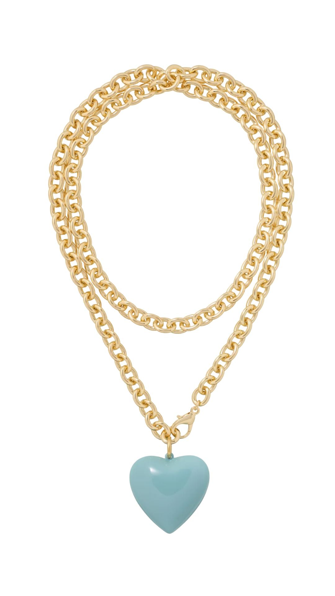 Big Puffy Heart Charm Necklace-Jewelry-Uniquities