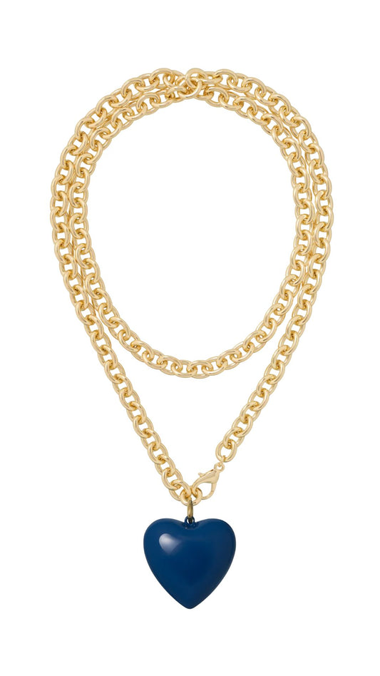 Big Puffy Heart Charm Necklace-Jewelry-Uniquities