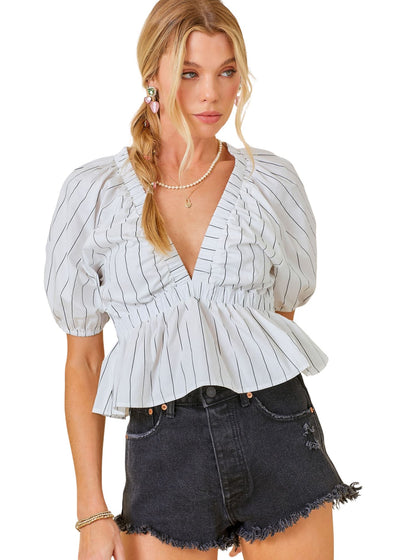 Hayes Babydoll Top-Tops/Blouses-Uniquities