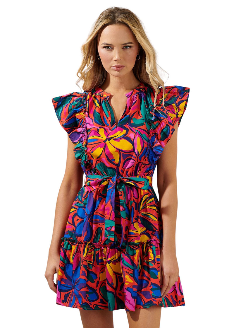 Becca Ruffle Mini Dress-Dresses-Uniquities