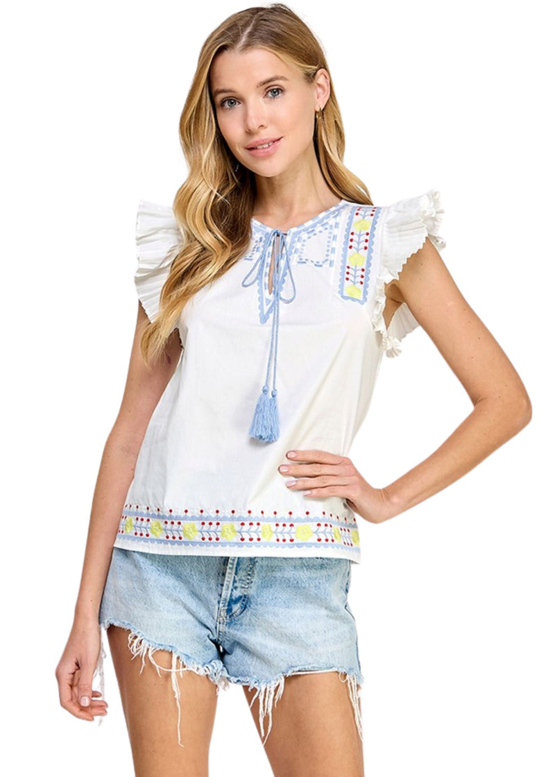 Clarice Frill Top-Tops/Blouses-Uniquities