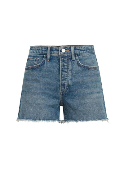 Jessie Relaxed Short with Fray Hem-Denim-Uniquities
