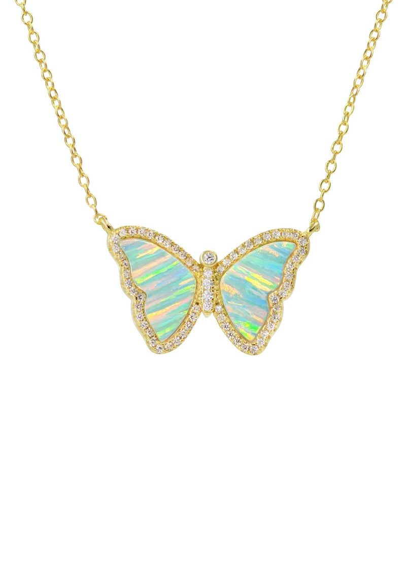 Butterfly Necklace With Stripes-Jewelry-Uniquities