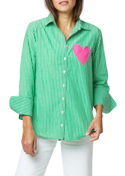 Mia Heart Patch Shirt-Tops/Blouses-Uniquities