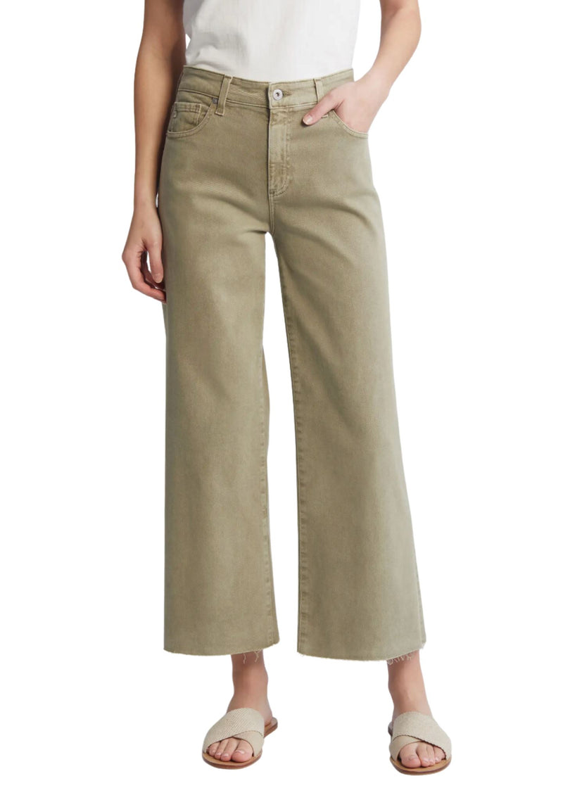 Saige Wide Leg Crop Jeans in Sulfur Dried Parsley-Denim-Uniquities