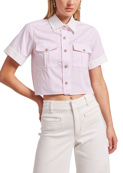 Alida Pinstripe Shirt-Tops/Blouses-Uniquities