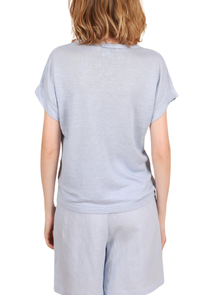 Rolled Short Sleeve Sweater-Tops/Blouses-Uniquities