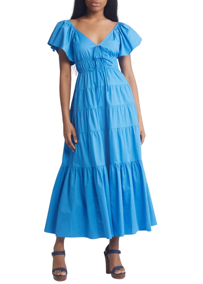 Devin Ruffle Midi Dress-Dresses-Uniquities