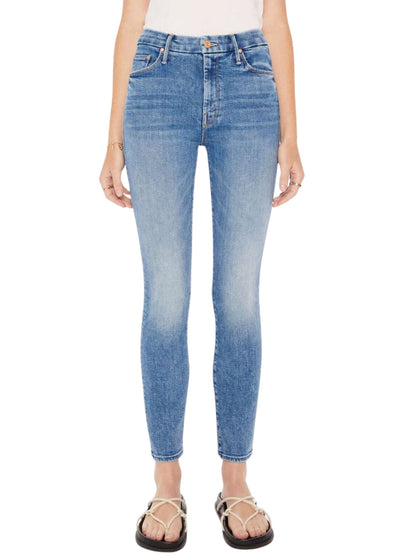 High Waisted Looker Ankle Jeans-Denim-Uniquities