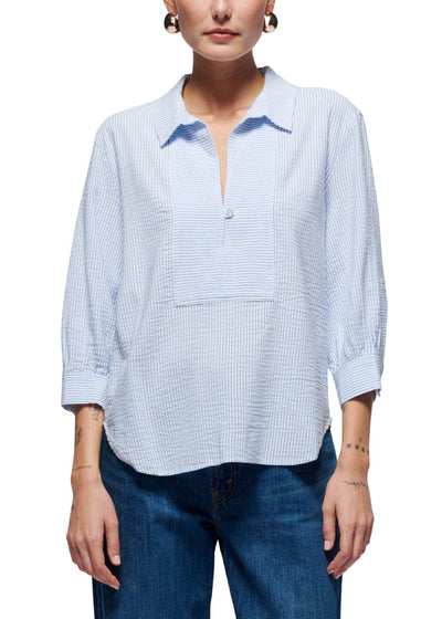 Everlee Stripe Shirt-Tops/Blouses-Uniquities