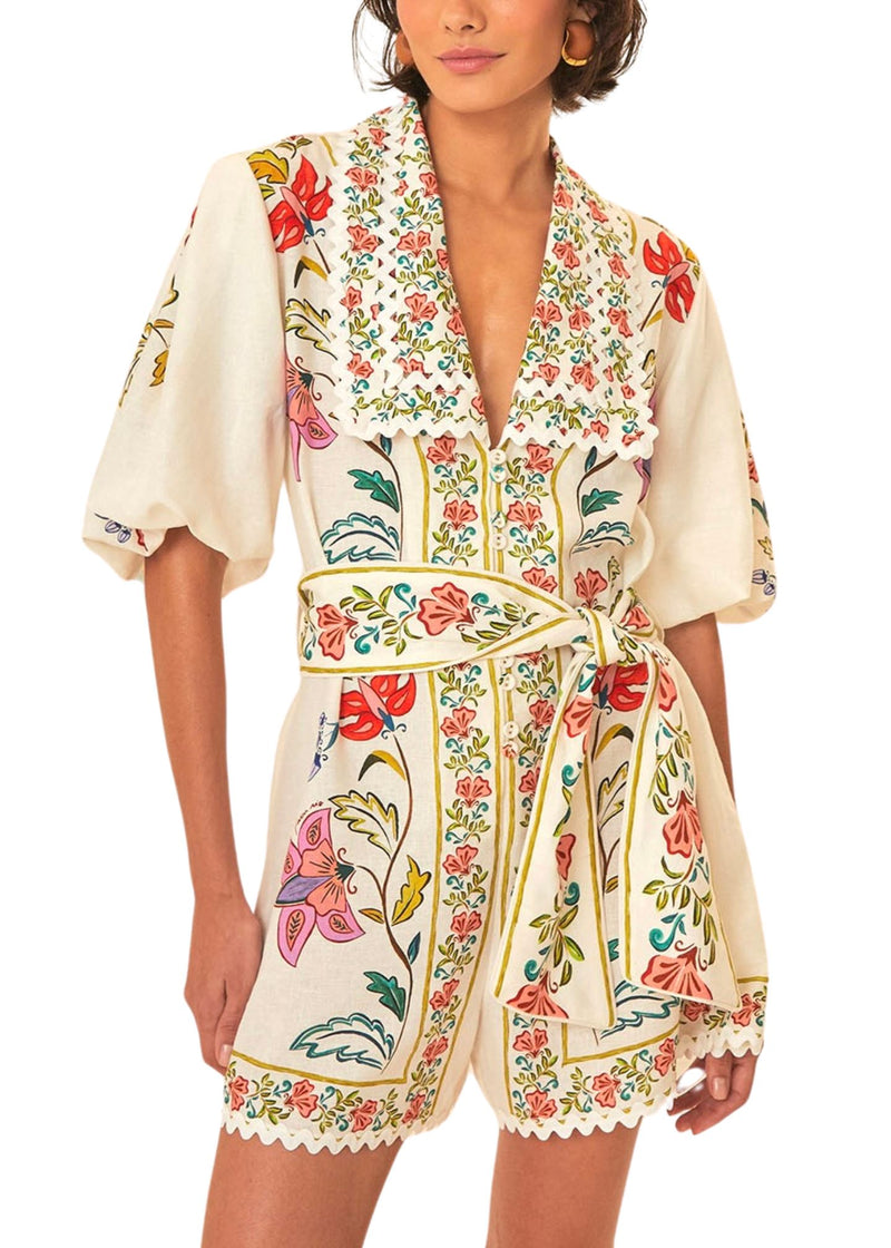 Floral Insects Romper-Jumpsuits & Rompers-Uniquities