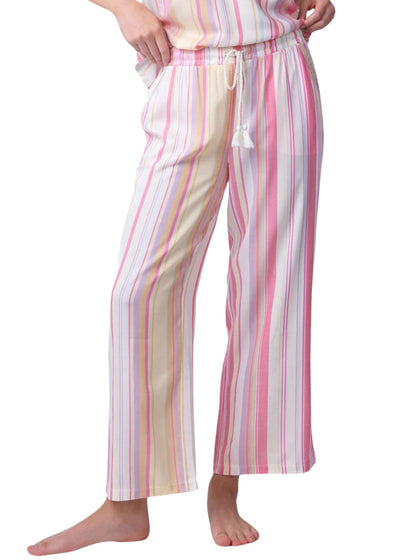 Staycation Stripe Crop Pant-Lounge-Uniquities