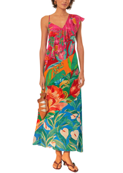 Mixed Flowery Ruffle Midi Dress Dresses FARM Rio 