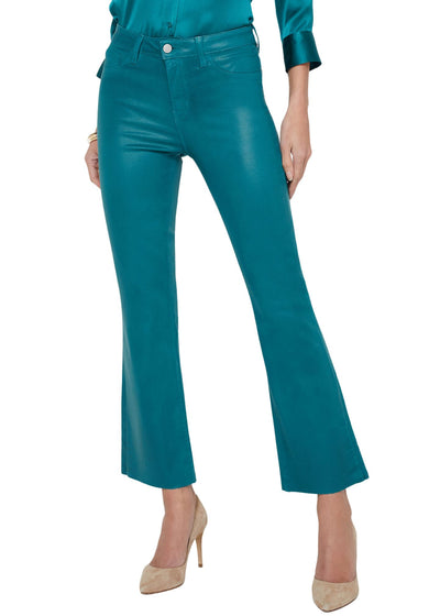 Kendra High Rise Crop Flare Jeans-Denim-Uniquities