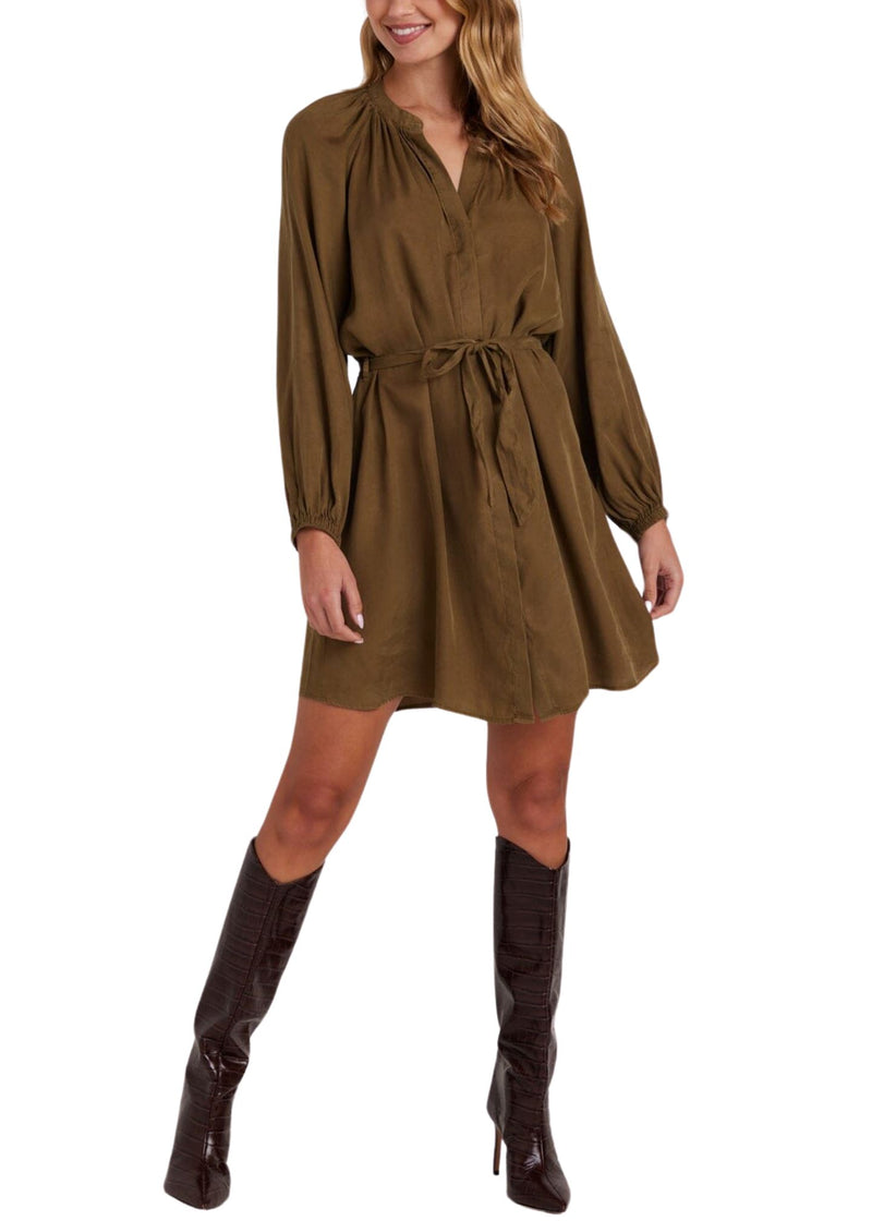Belted Raglan Mini Dress-Dresses-Uniquities