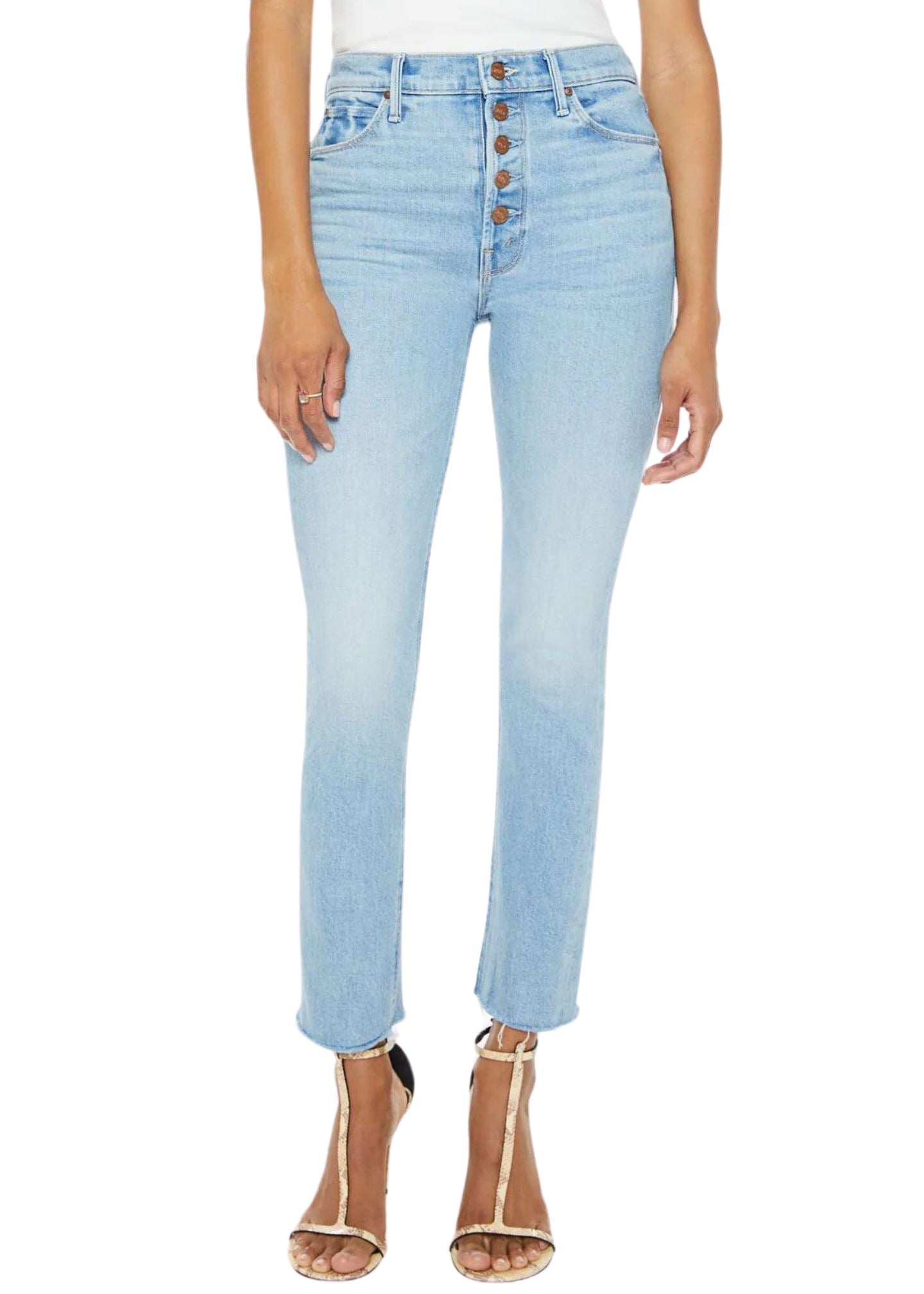 The Pixie Dazzler Ankle Fray Jeans-Denim-Uniquities
