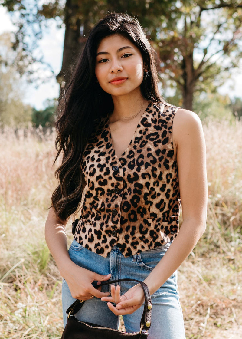 Stevie Leopard Vest-Tops/Blouses-Uniquities