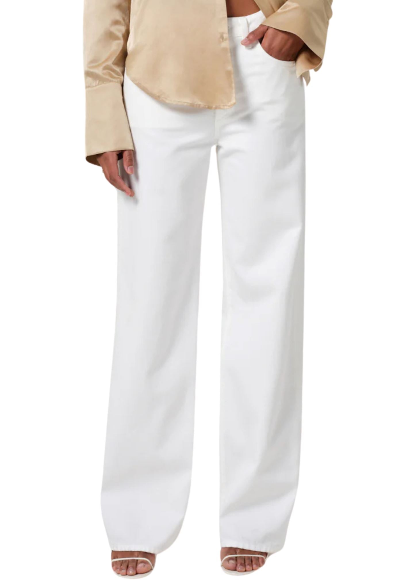 Annina 30" Jeans in Soft White-Denim-Uniquities