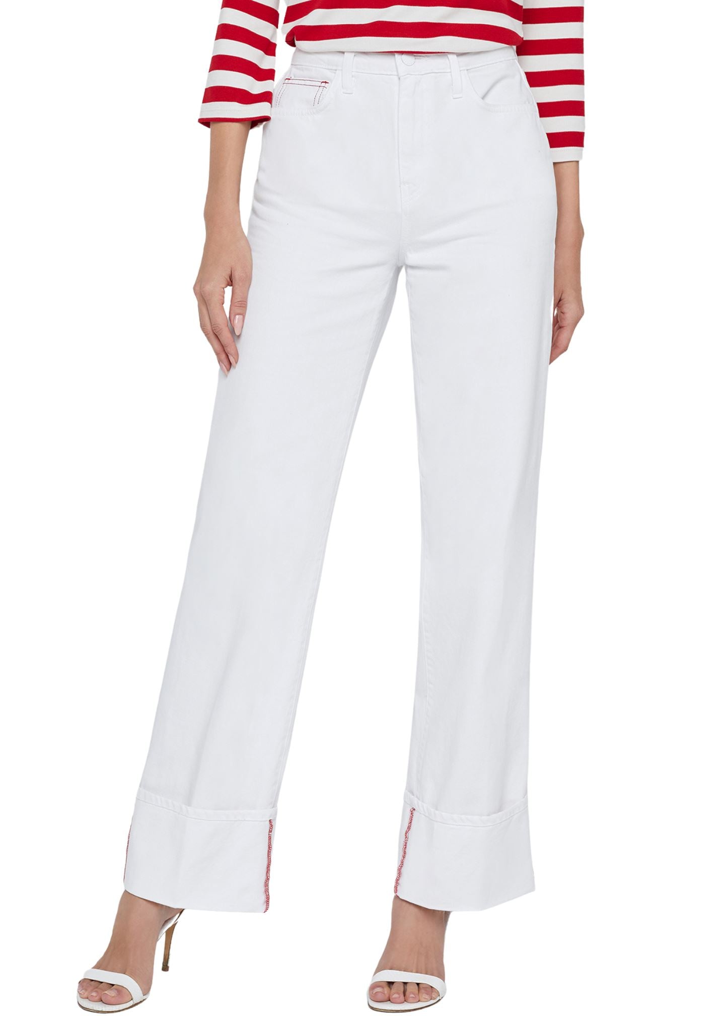 Miley Ultra High Rise Wide Leg Cuff Jeans-Denim-Uniquities