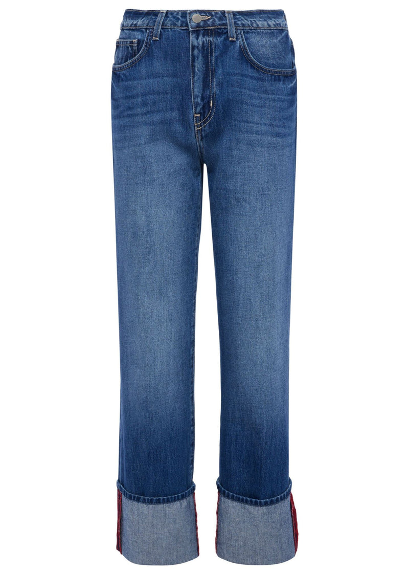 Leighton Cuffed Stovepipe Jeans-Denim-Uniquities