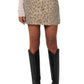 Ramona Mini Skirt in Natural Cheetah-Denim-Uniquities