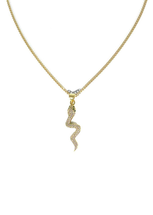 Pave Crystal Snake Necklace-Jewelry-Uniquities