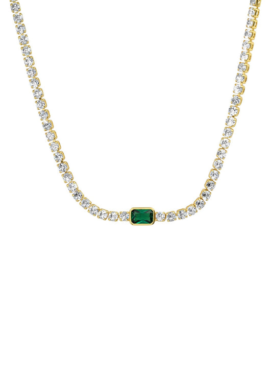 Tennis Necklace With Center Stone-Jewelry-Uniquities