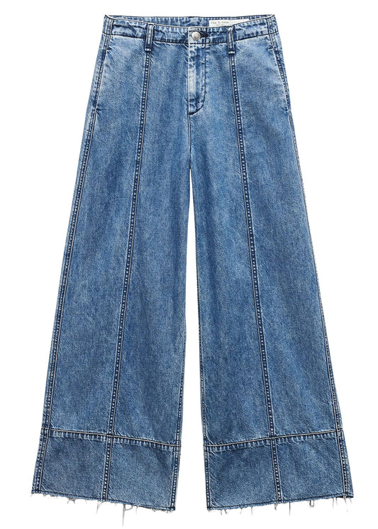 Arianna Cropped Palazzo Jeans-Denim-Uniquities