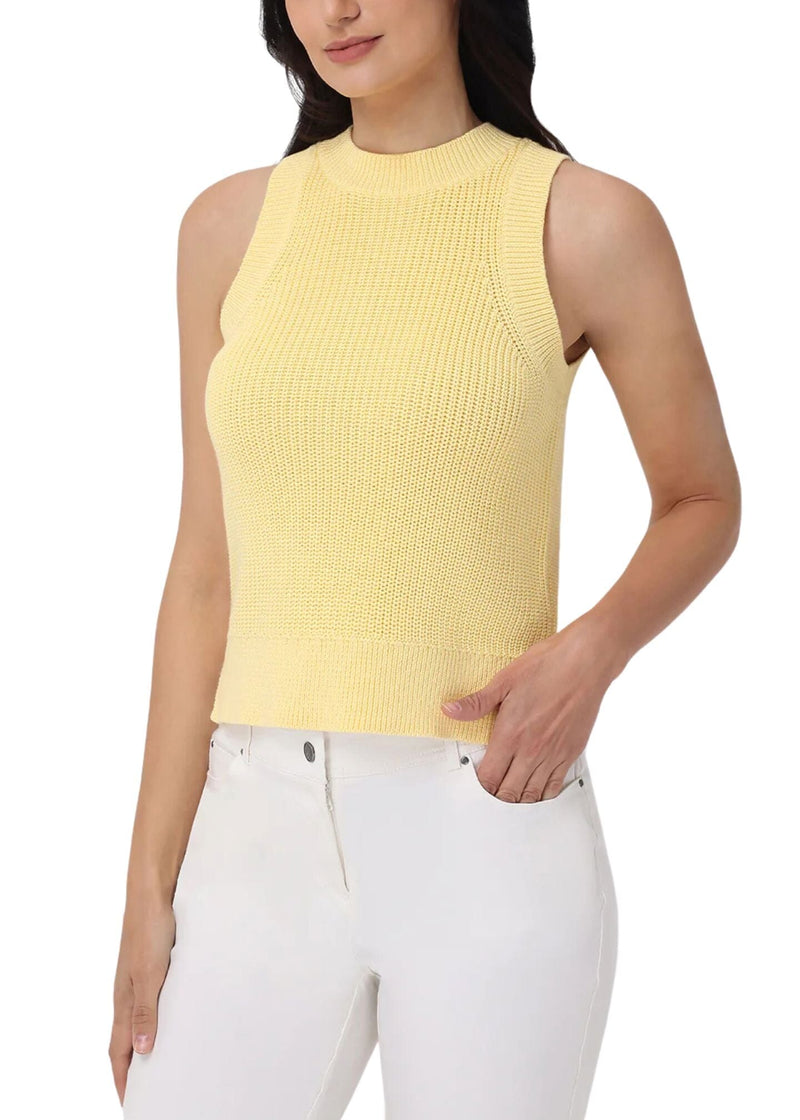 Demi High Crew Neck Tank-Sweaters-Uniquities
