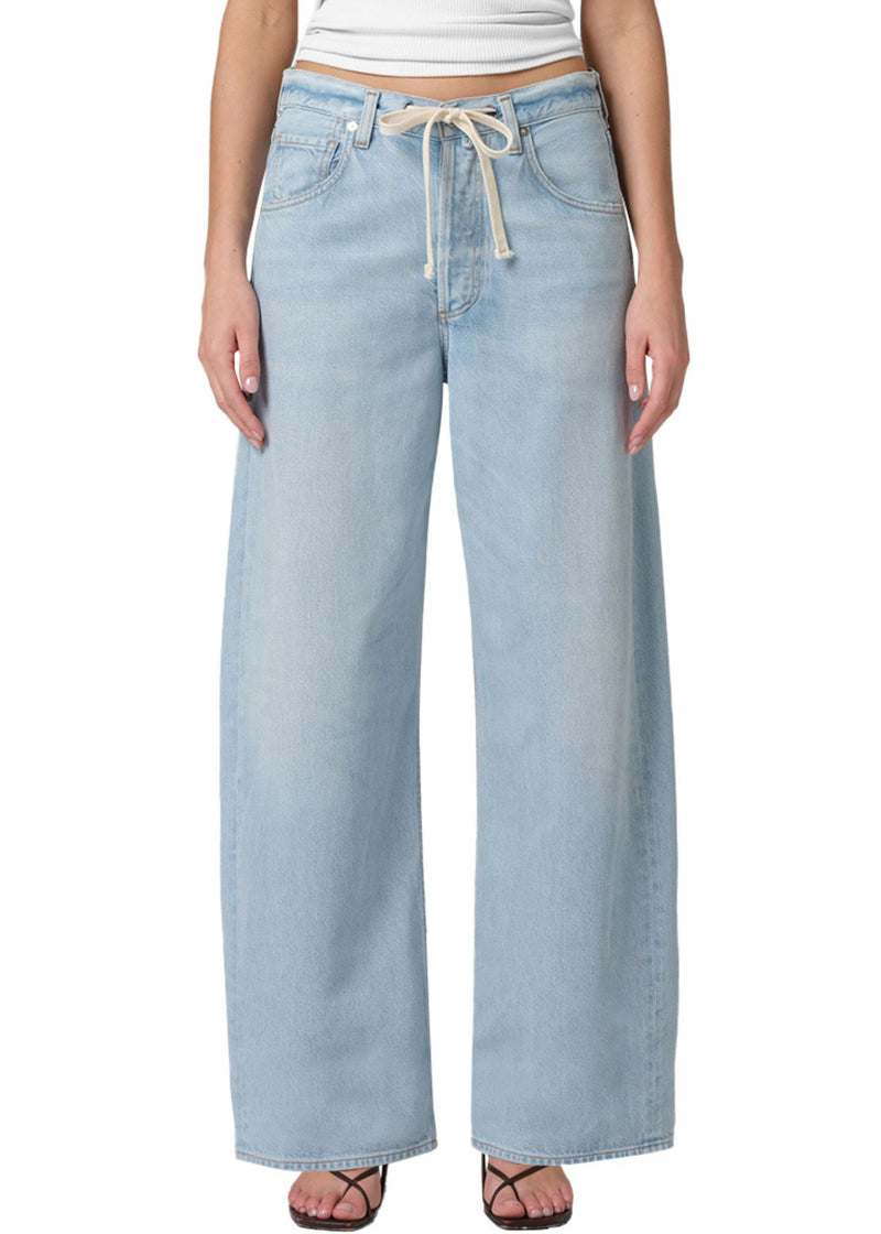 Brynn Drawstring Trouser-Denim-Uniquities