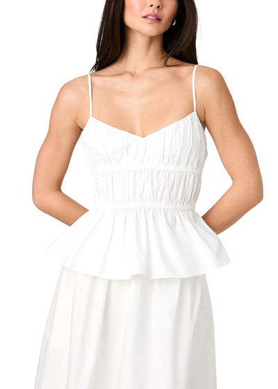 Poplin Strappy Peplum Top-Tops/Blouses-Uniquities