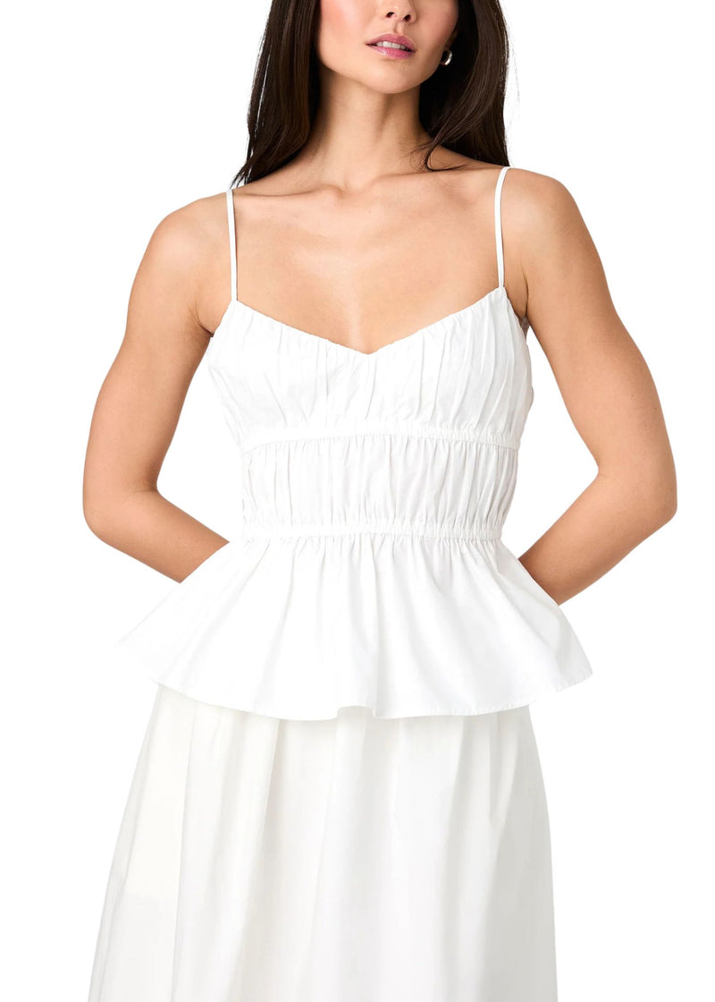 Poplin Strappy Peplum Top-Tops/Blouses-Uniquities