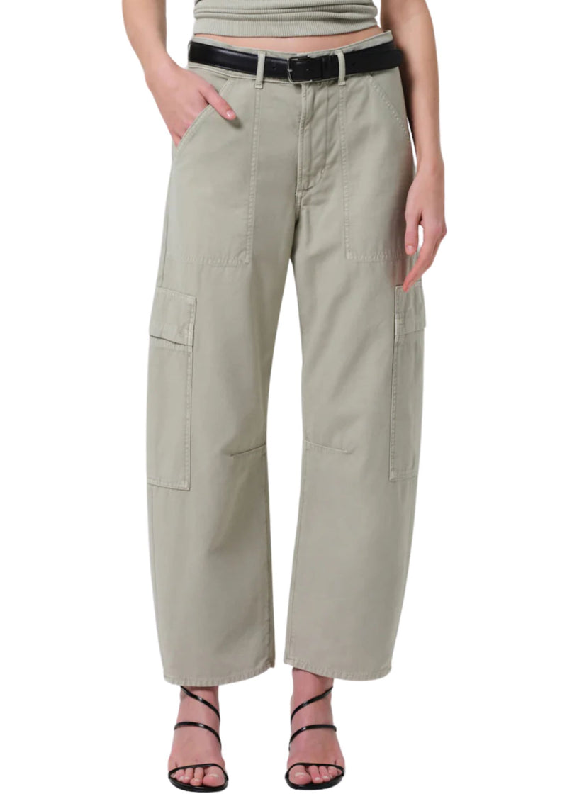 Marcelle Low Slung Cargo Pants-Denim-Uniquities