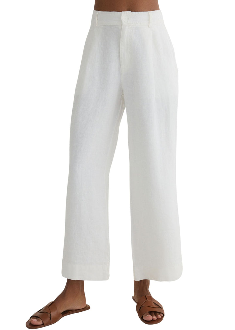 Pleated Wide Leg Ankle Pant-Bottoms-Uniquities
