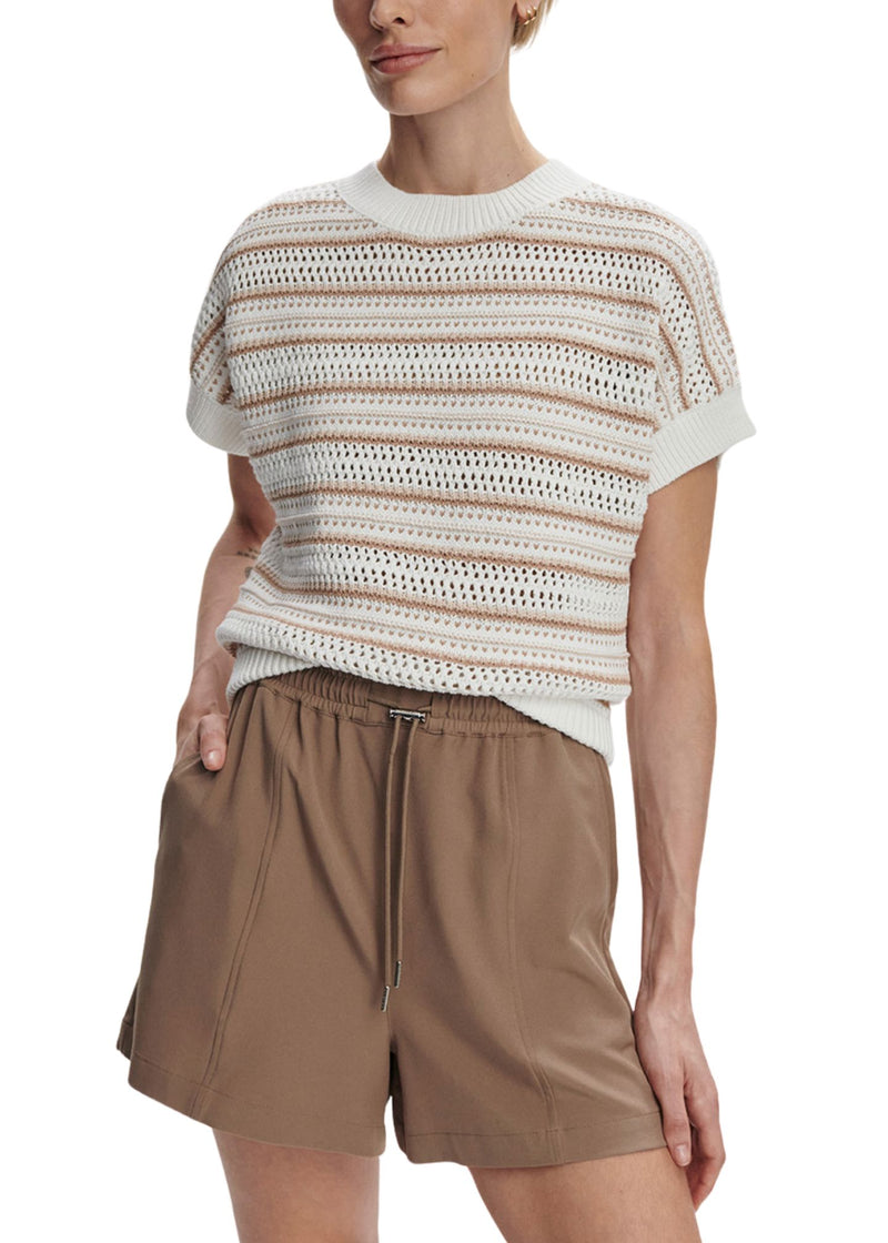 Ciara Stripe Knit Top-Sweaters-Uniquities