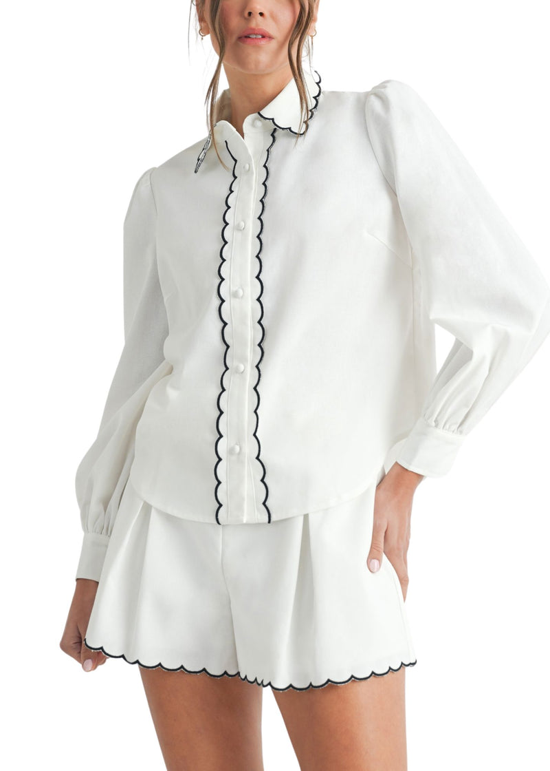 Saylor Scallop Top-Tops/Blouses-Uniquities