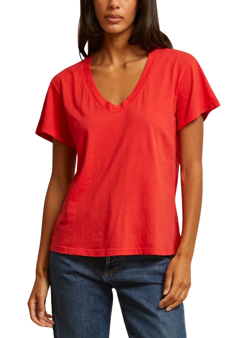 Hendrix Boxy V Neck Tee-Tee Shirts-Uniquities
