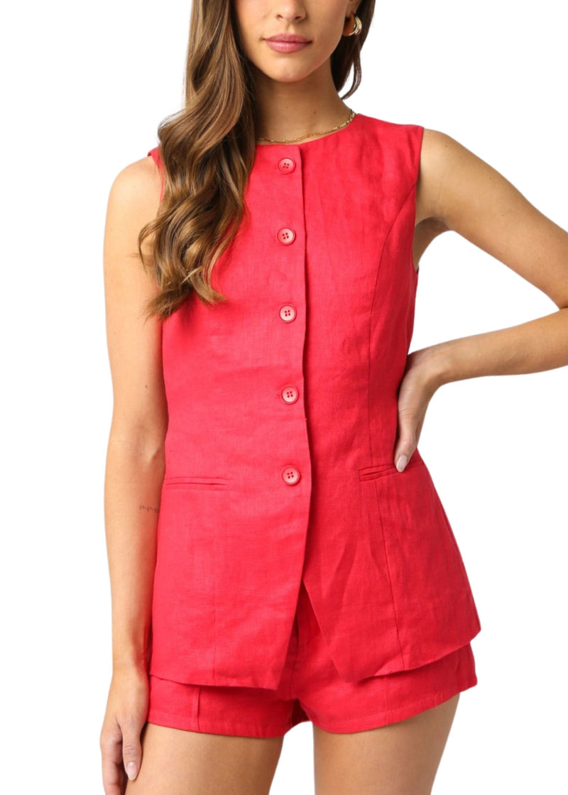 Leah Vest-Tops/Blouses-Uniquities