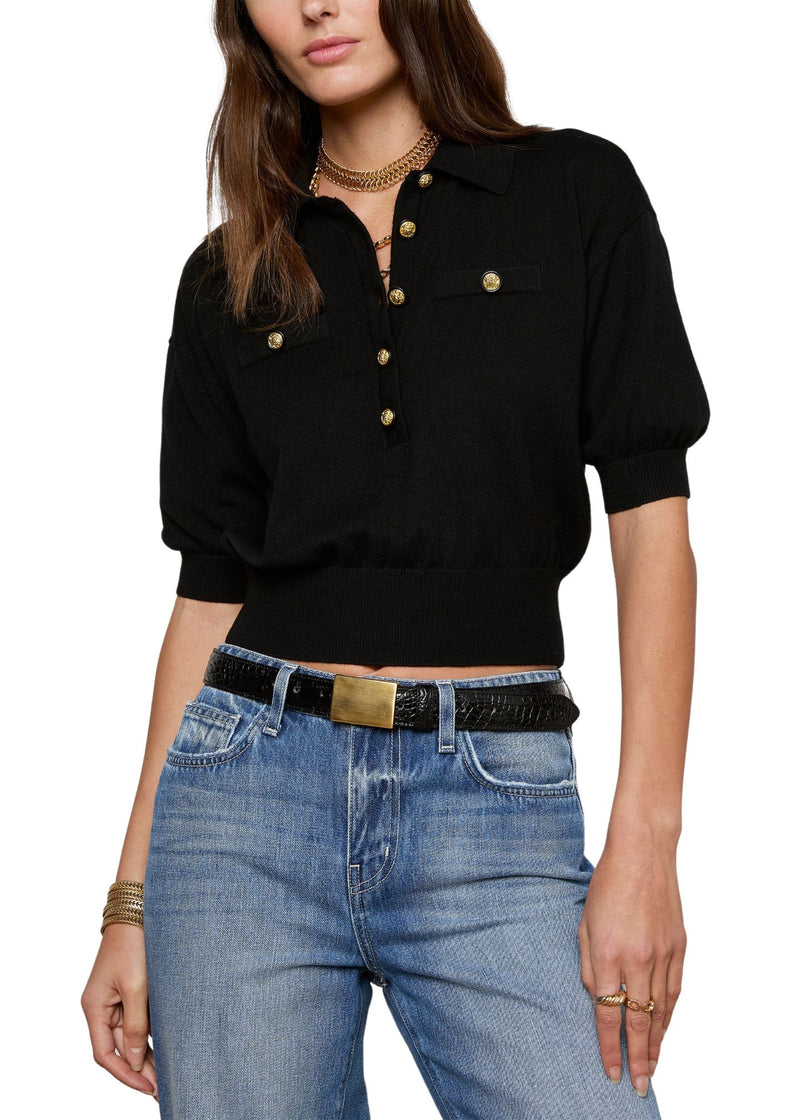 Masaki Short Sleeve Collared Sweater-Sweaters-Uniquities