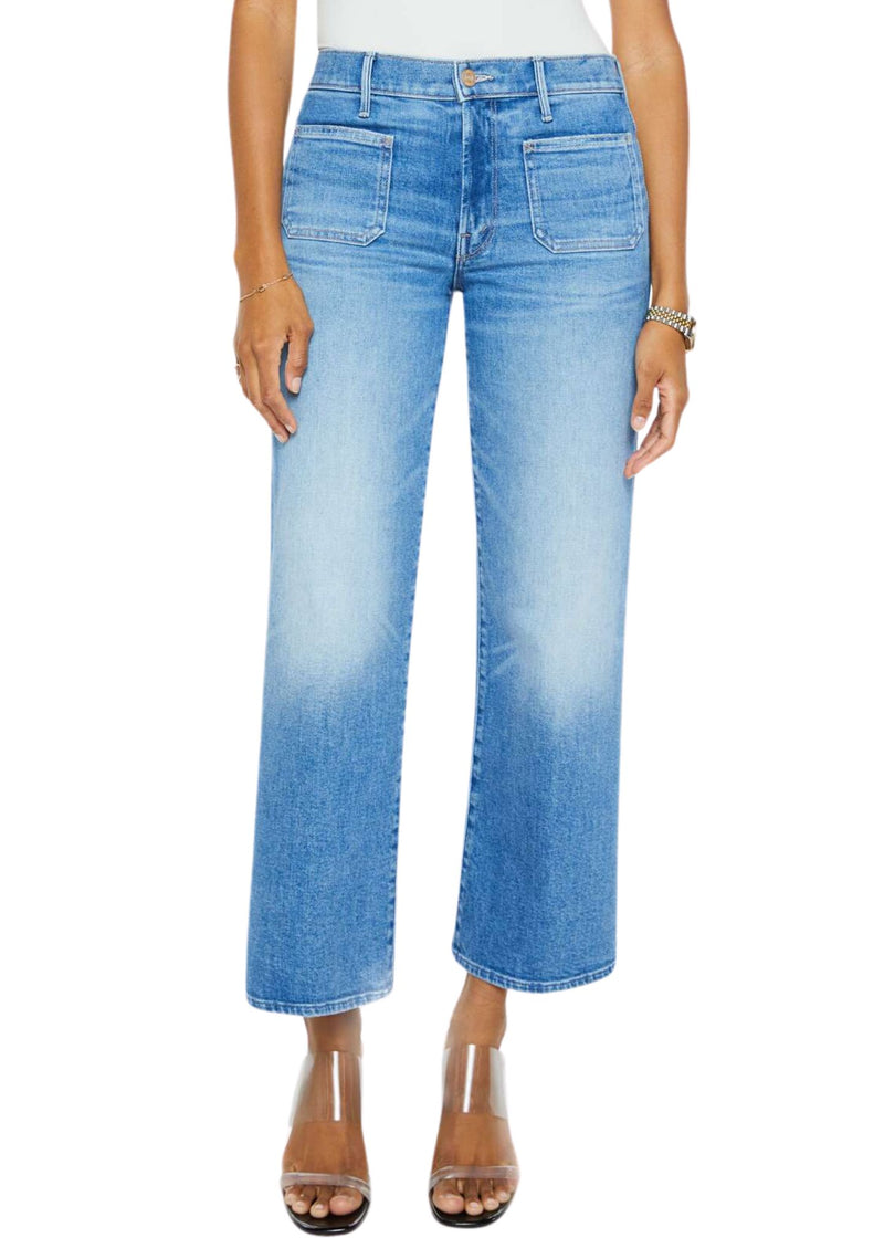 The Patch Pocket Mid Rise Maven Ankle Jeans-Denim-Uniquities