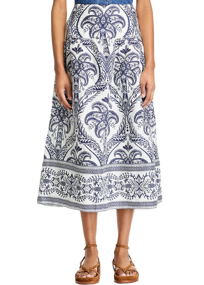Tropical Cameo Midi Skirt-Bottoms-Uniquities