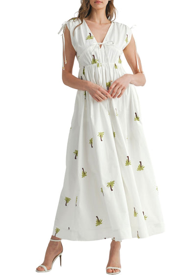 Palmer Embroidered Midi Dress-Dresses-Uniquities